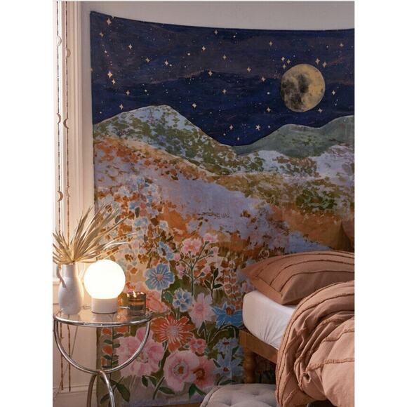 New Urban Outfitters Moonlit Landscape Tapestry Large  Wall Decor - Picture 1 of 8